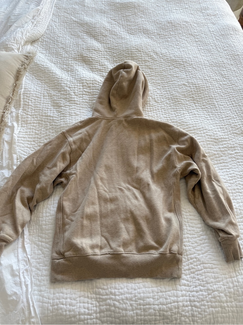 TNA Cozy Fleece Hoodie size XS in Light Beige boyfriend fit - Picture 2 of 3